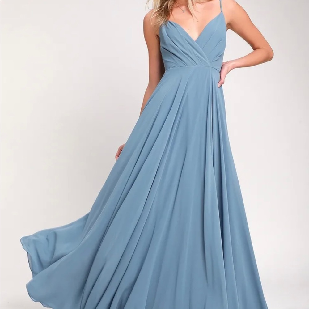 Lulus Slate Blue Bridesmaid Dress